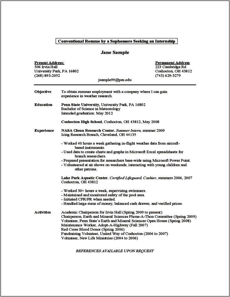 Resume Template With Red First Letters