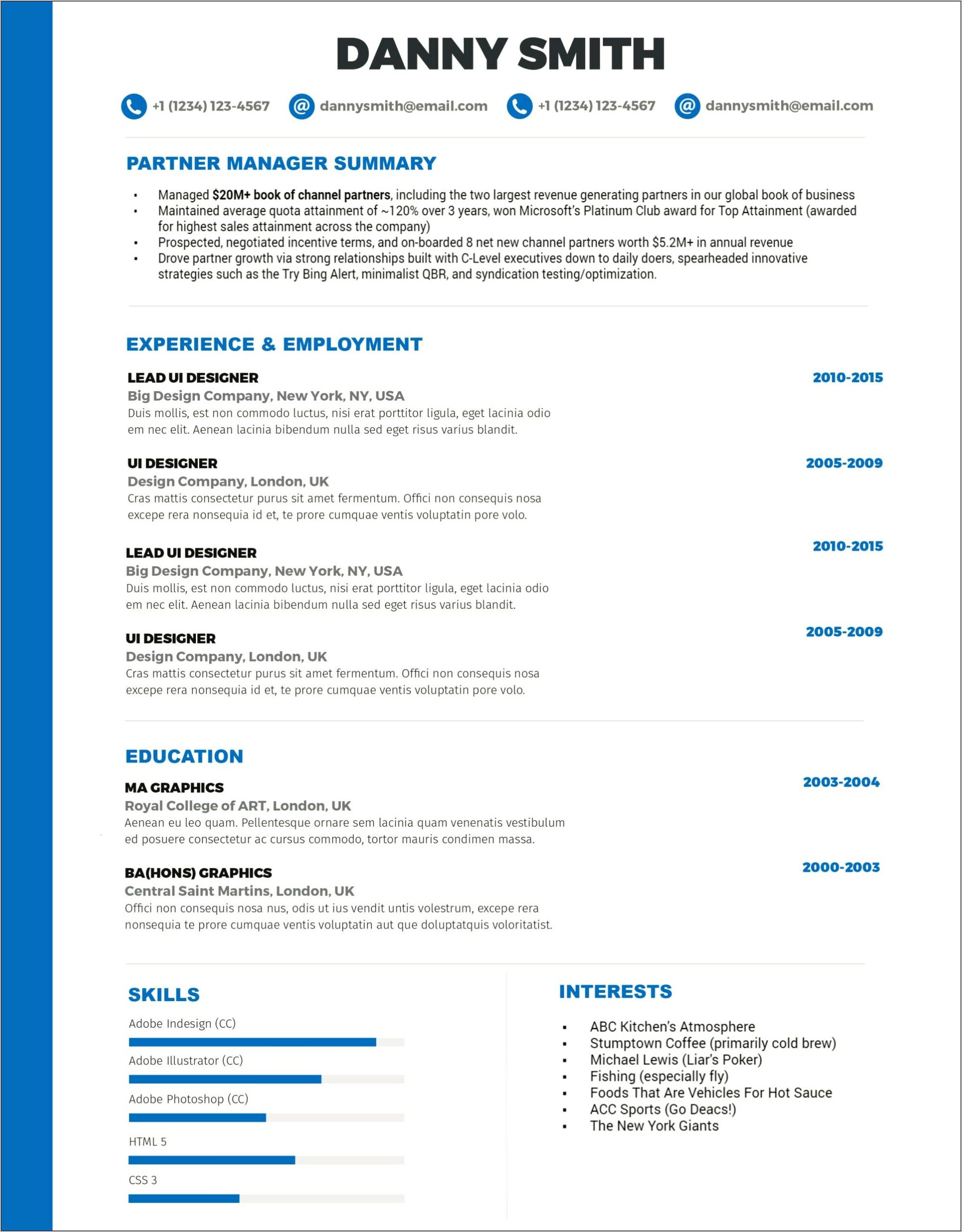 Resume Template Word Creative But Experience Centric