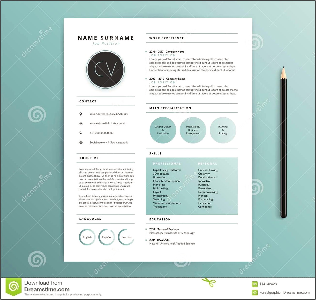 Resume Templates Designing And 3d Modeling