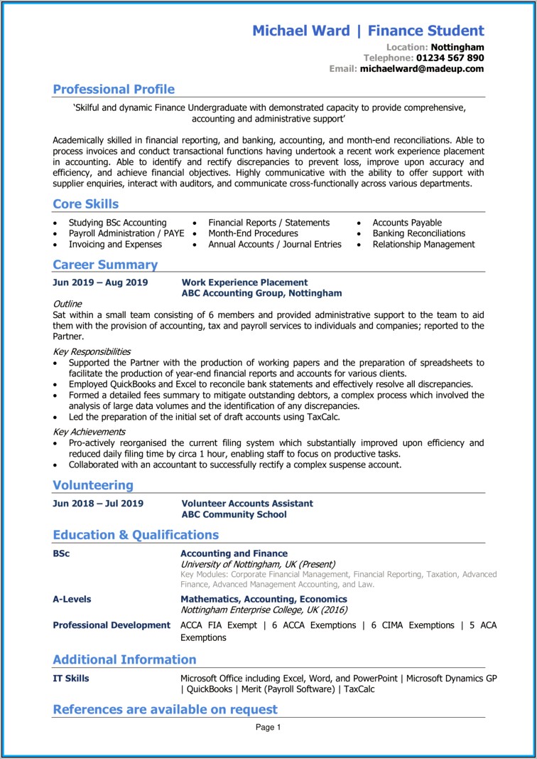 Resume Templates For College Students For Microsoft Word