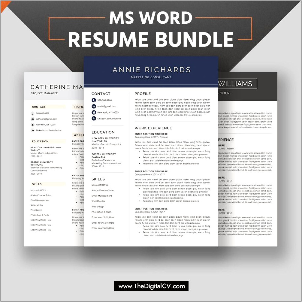 Resume Templates For Experienced Professionals