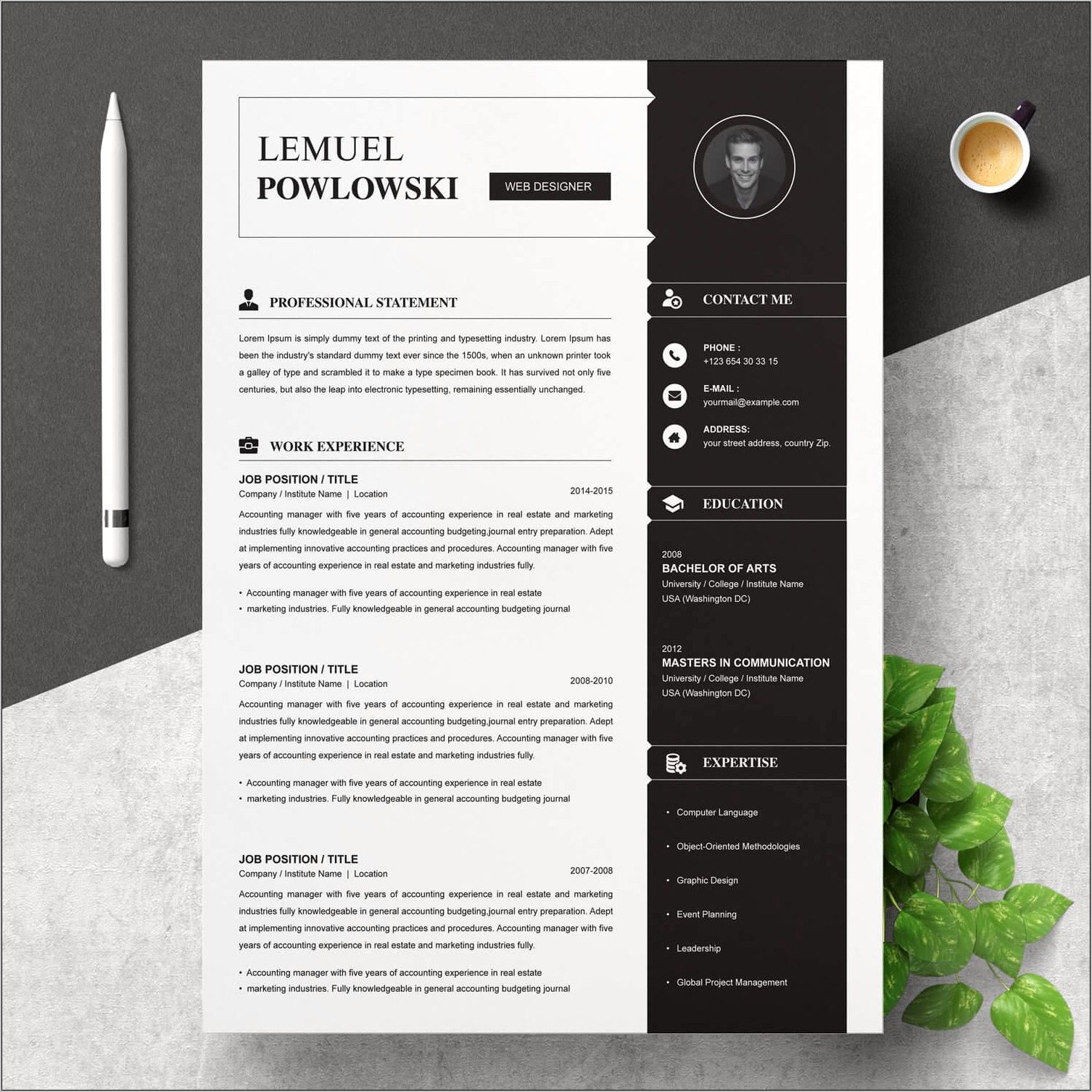 Resume Templates For Graphic Designer Free Download