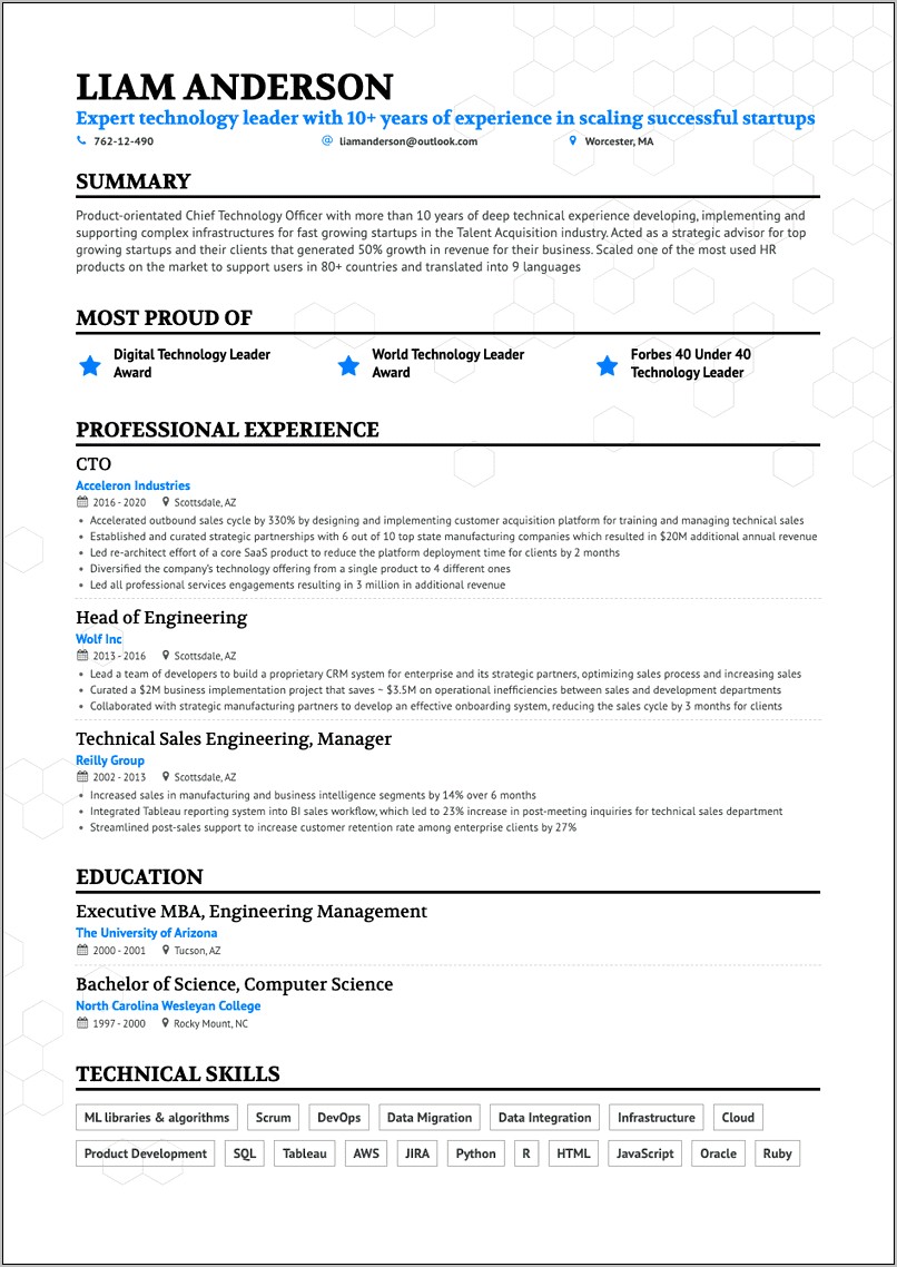 Resume Templates For Professionals In Higher Education