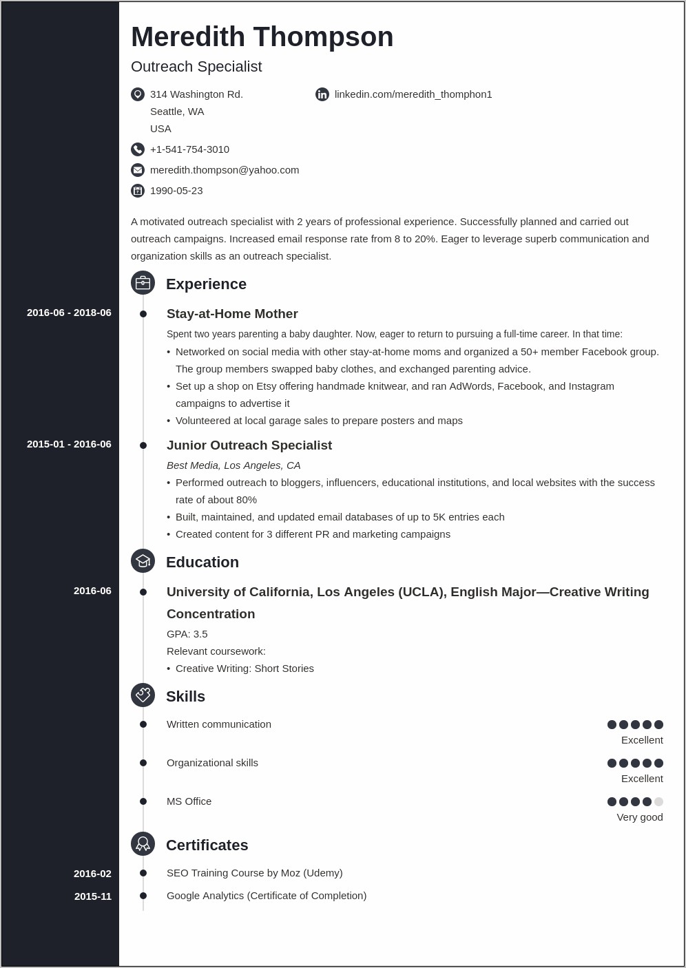 Resume Templates For Reentering Work Force