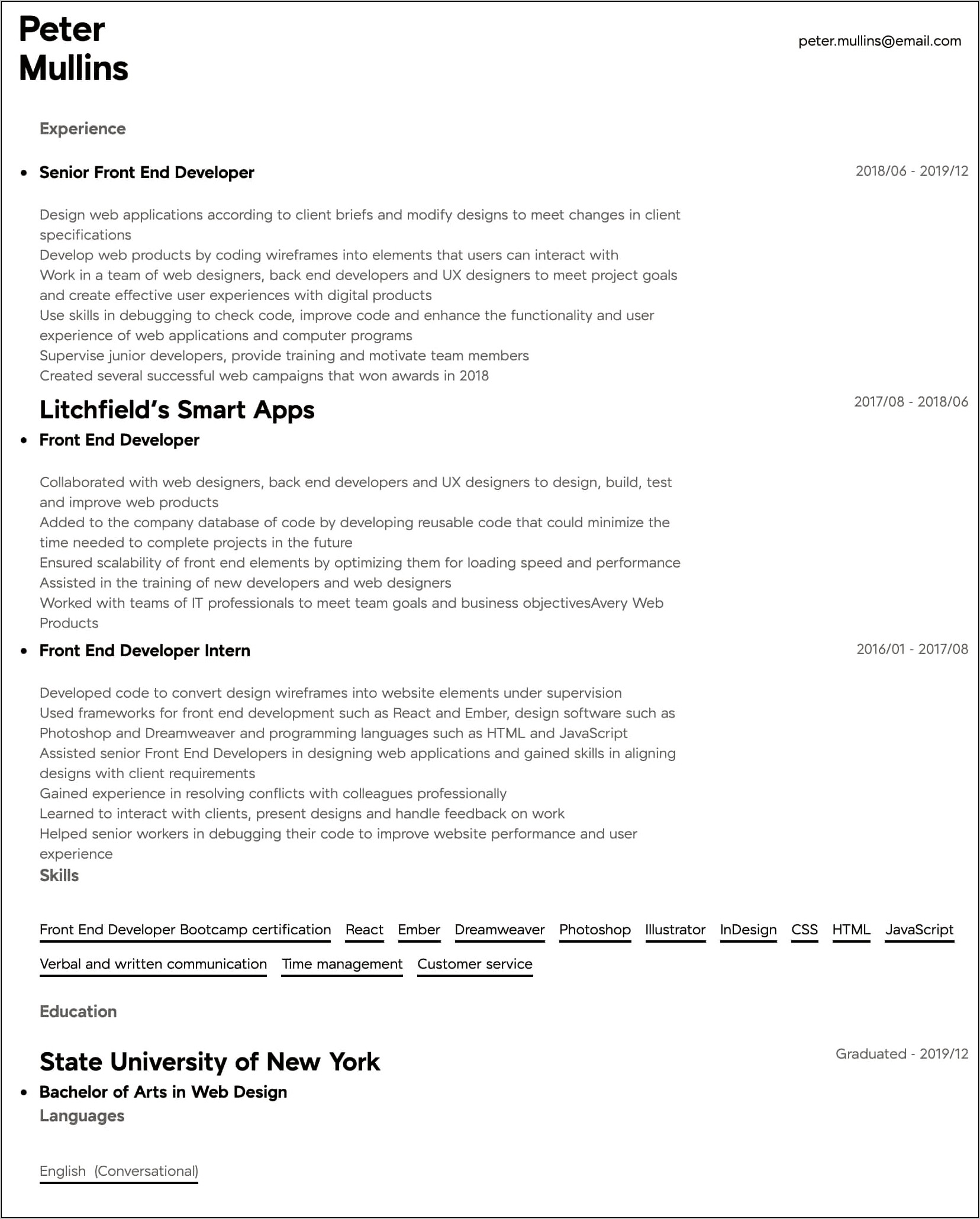 Resume Templates For Scientific Programmer No Job Experience
