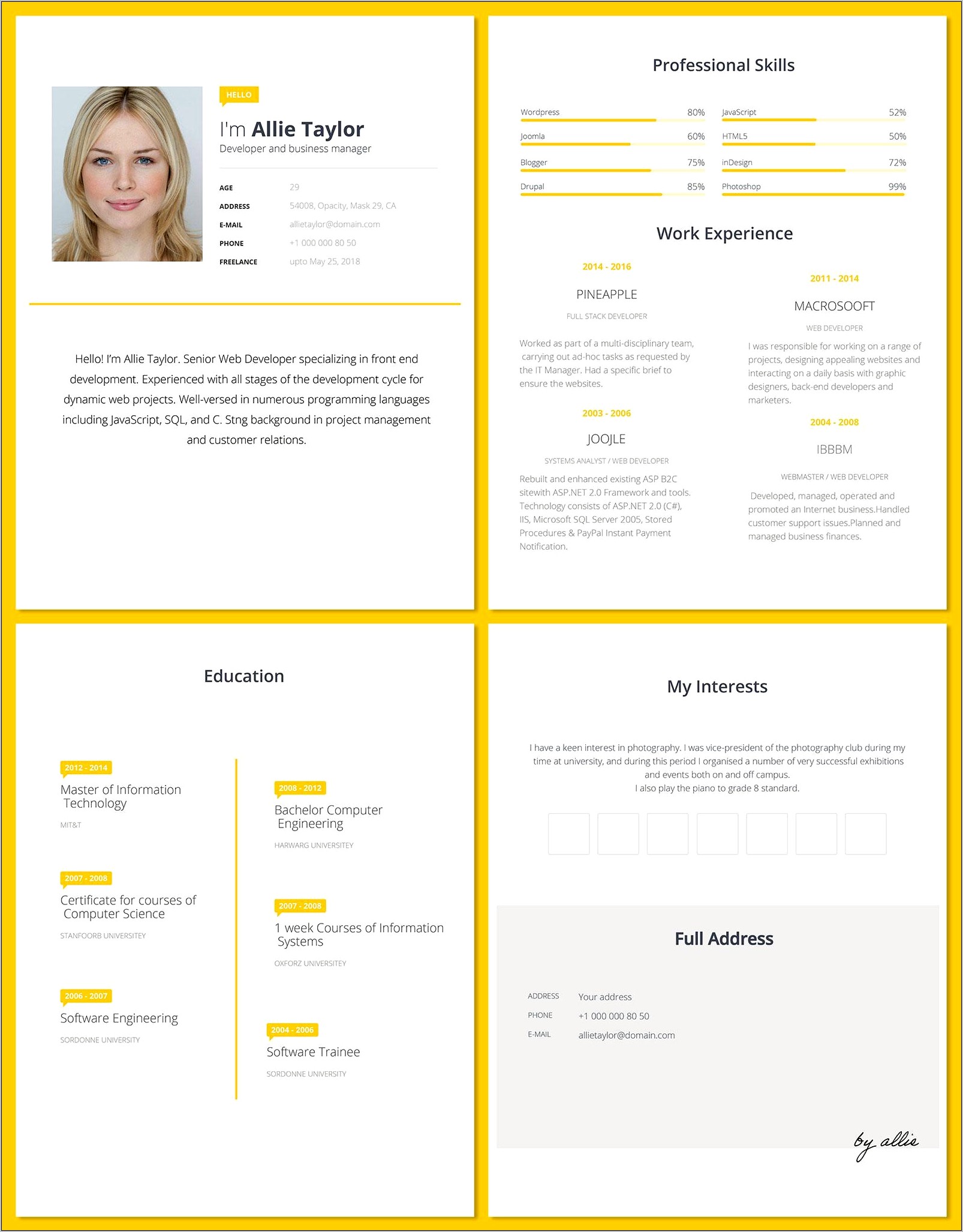 Resume Templates For Word 2003 Free