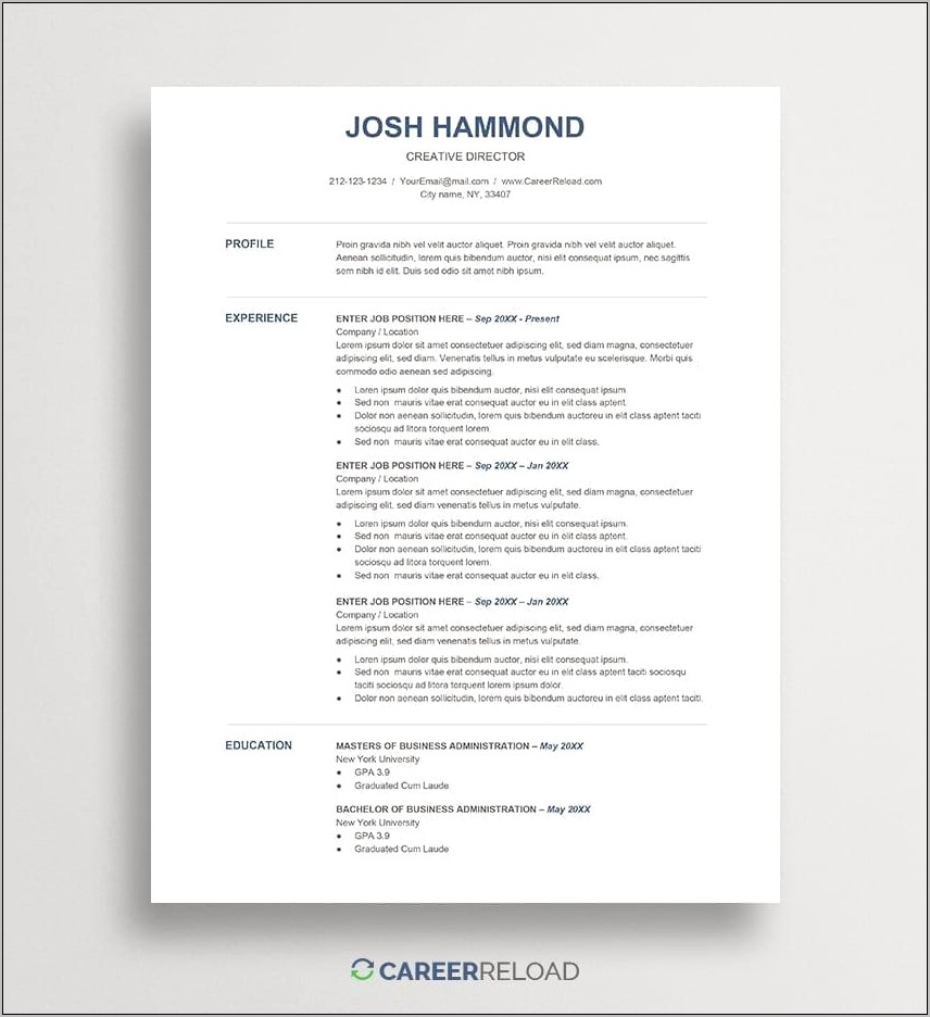 Resume Templates That Can Be Saved To Googledrive