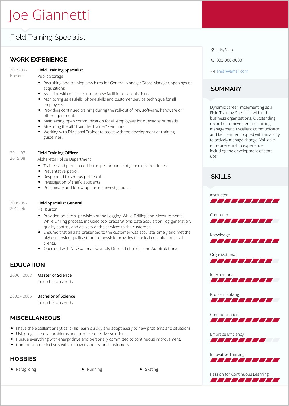 Resume Templates Training Specialist High Paying Jobs