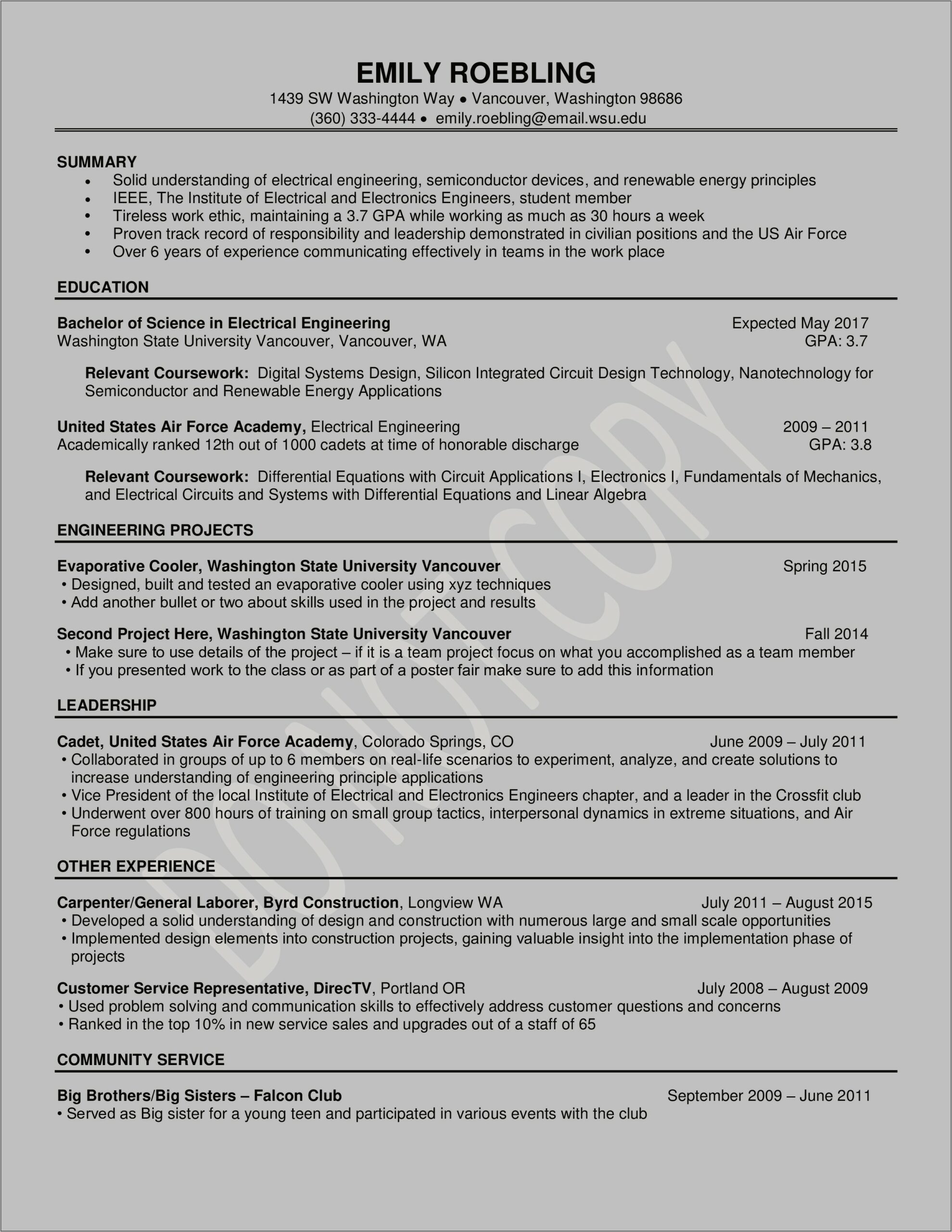 Resume Templates Word Download For Freshers Engineers