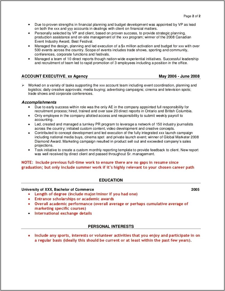 Resume That Reflects Part Trime Work