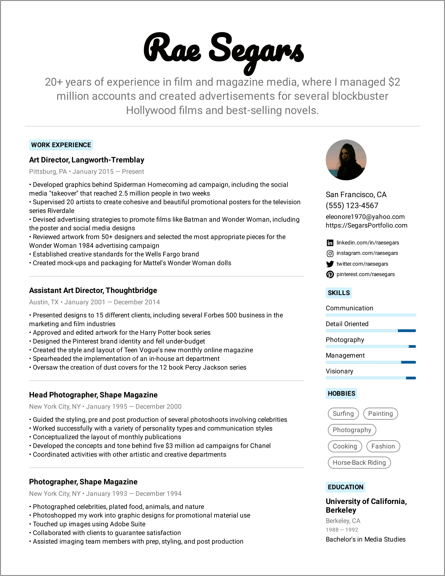 Resume That Reflects Skills And Not Work Experience