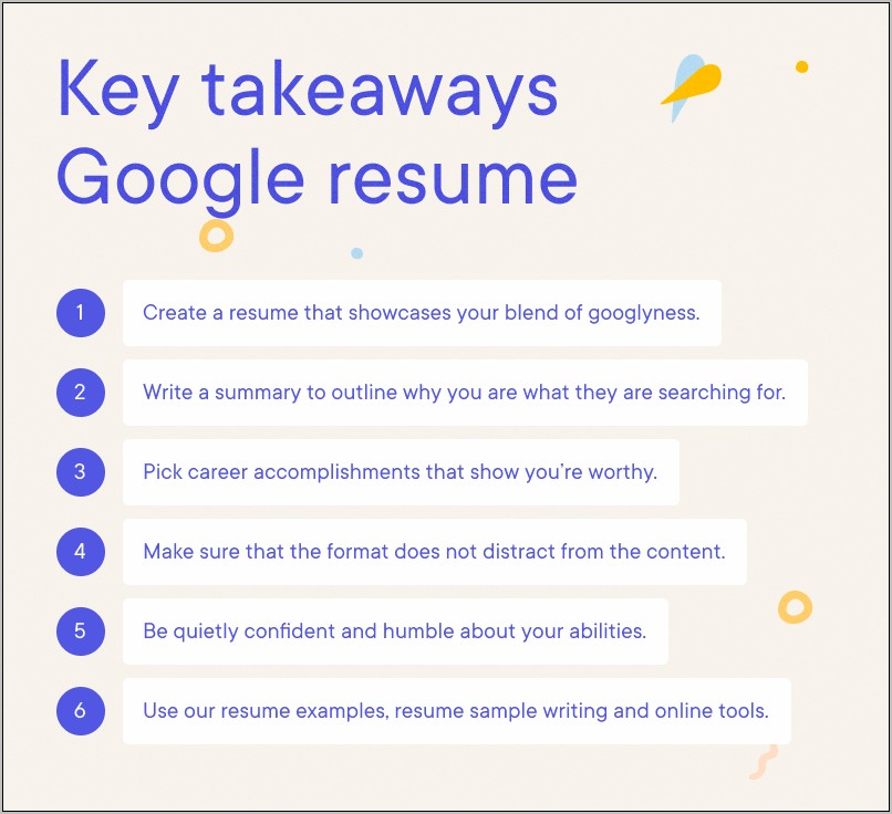 Resume To Get Job At Google