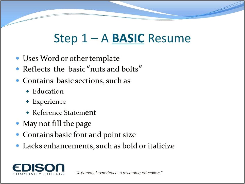 Resume Using The Word Such As