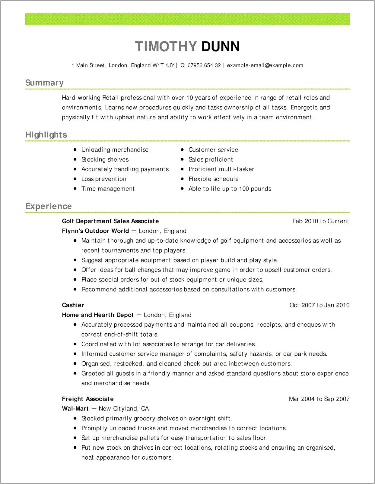 Resume Verbage For Working In A Gun Store