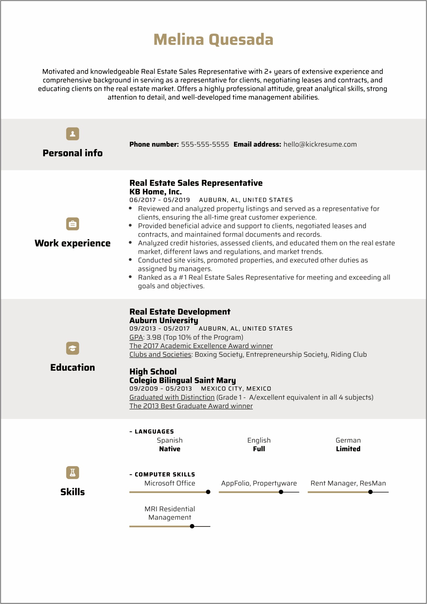 Resume With A Year Of Sales Experience