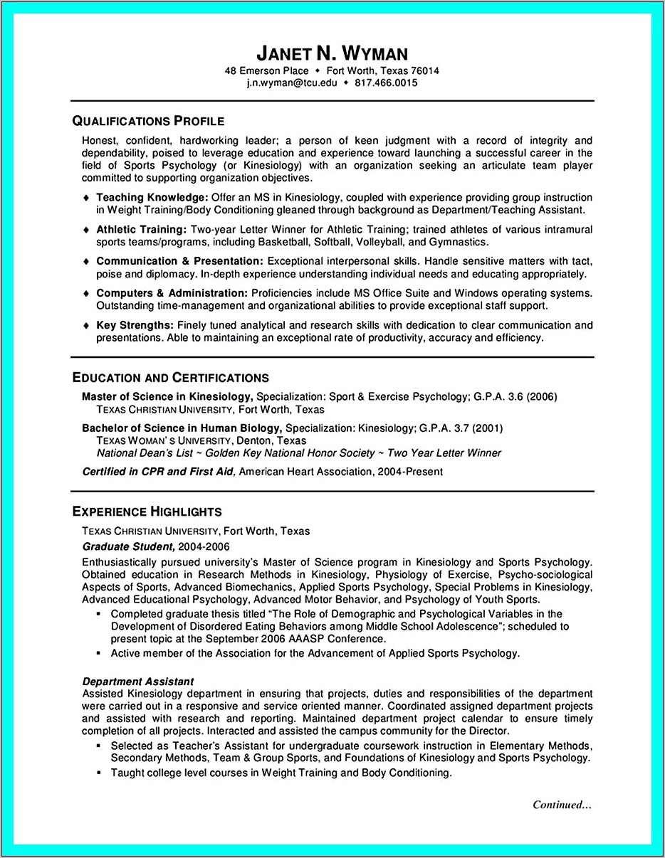 Resume With No Experience Computer Science