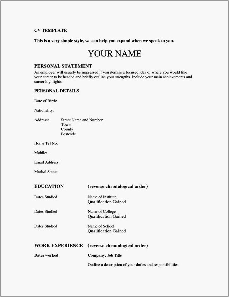 Resume With One Job Over 15 Years