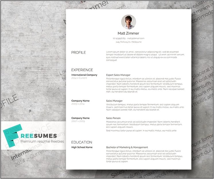 Resume With Photo In Word Format