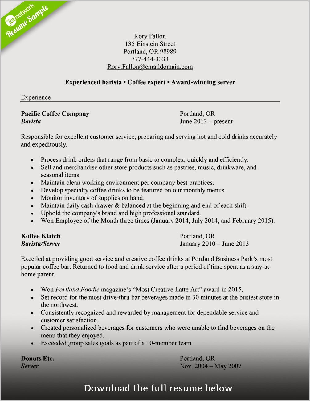 Resume With Reason For Changing Jobs