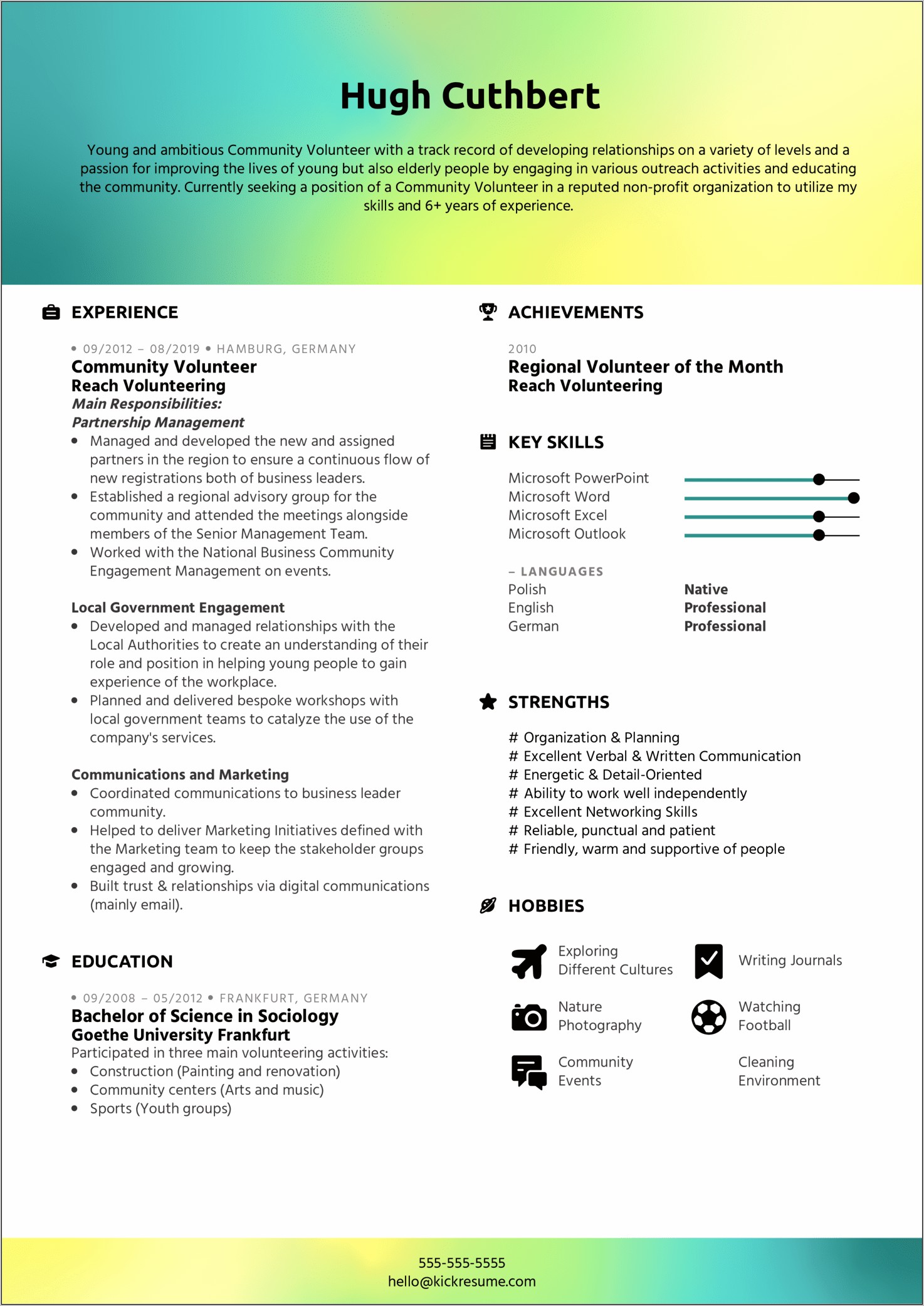 Resume With Work And Volunteer Experience Examples