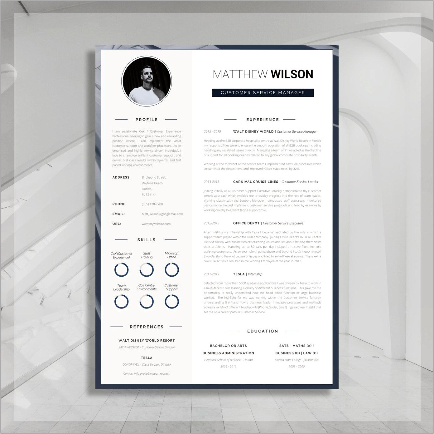 Resume Word 2013 Template Filled Out
