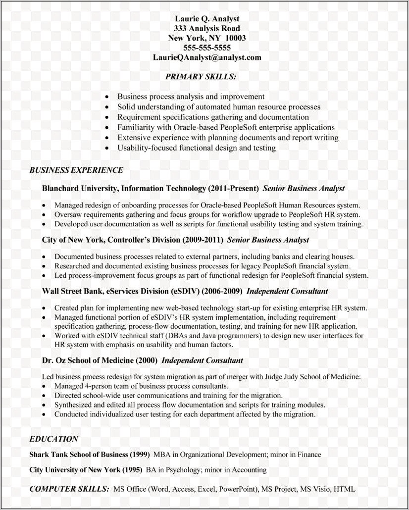 Resume Word For Proposed And Implemented