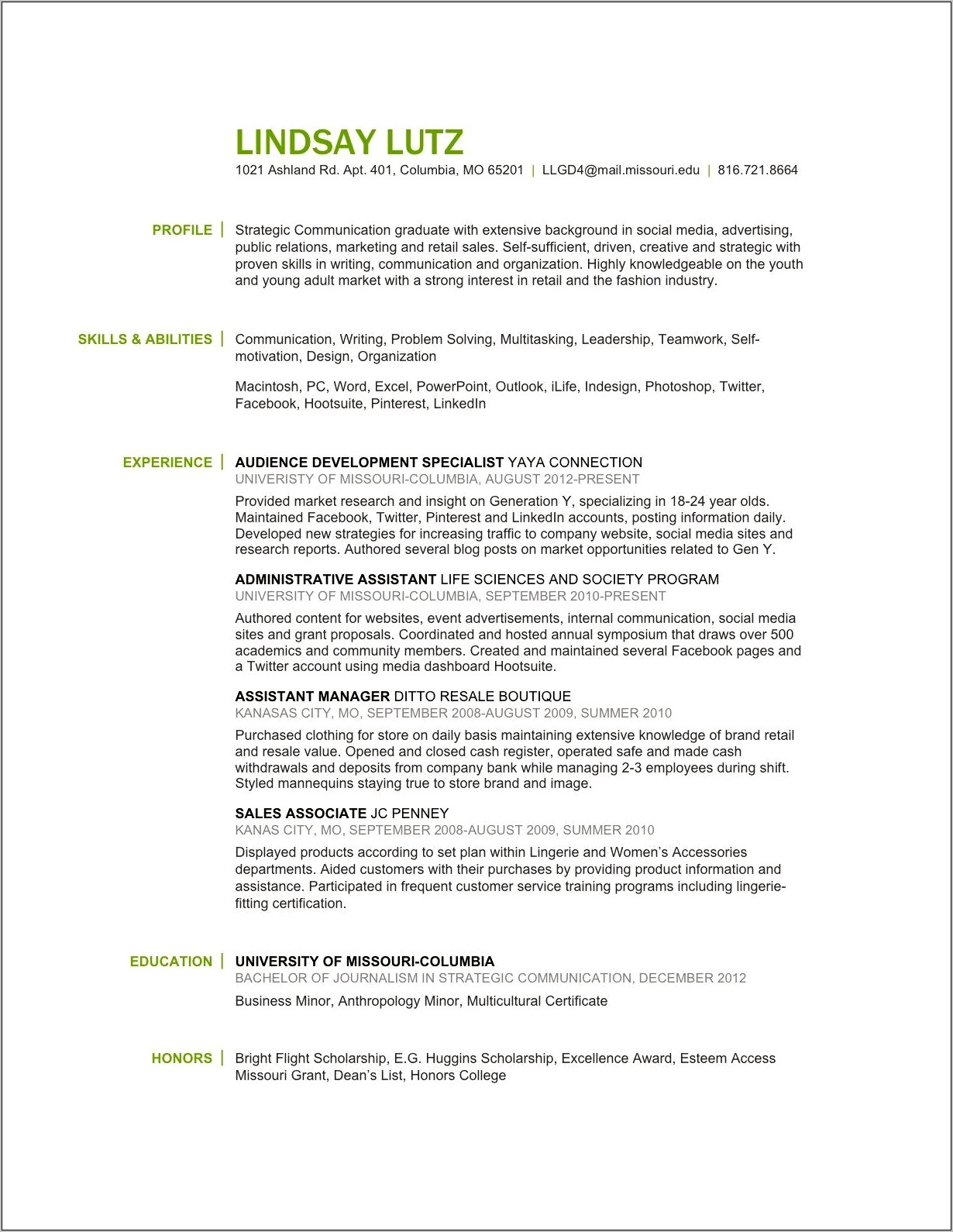 Resume Wording For A Merchandising Specialist