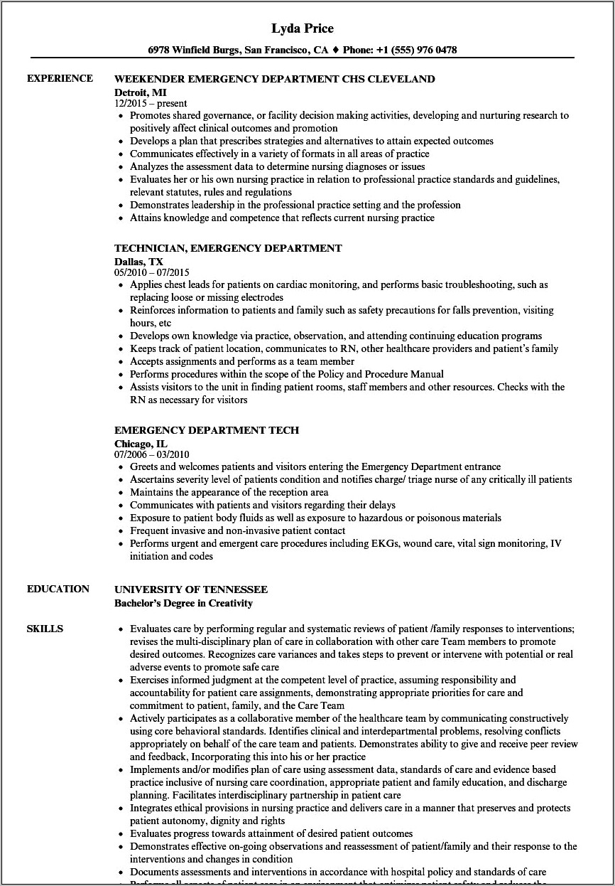 Resume Working For Department Of Tennessee