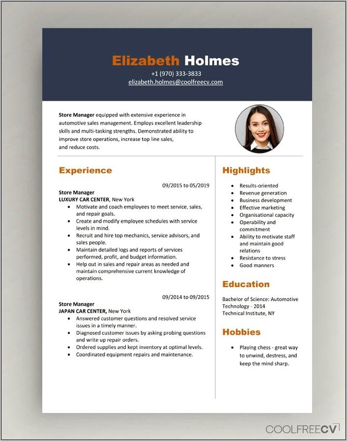 Resumes 2019 Examples For Retail Management