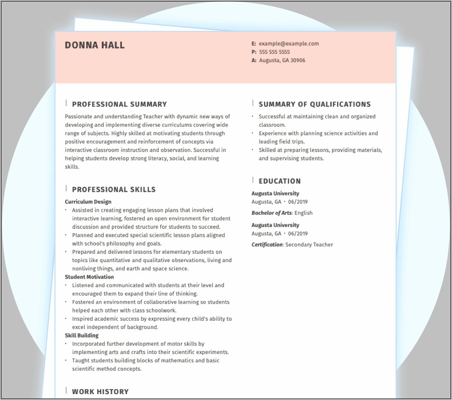Resumes For Graduates With No Work Experience