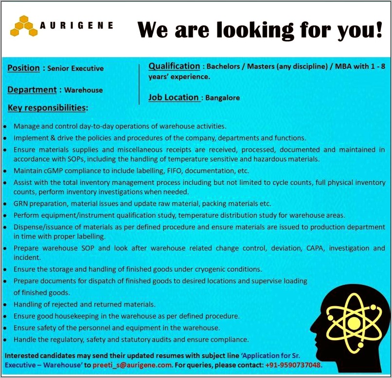 Resumes Of Candidates Looking For Jobs In Bangalore