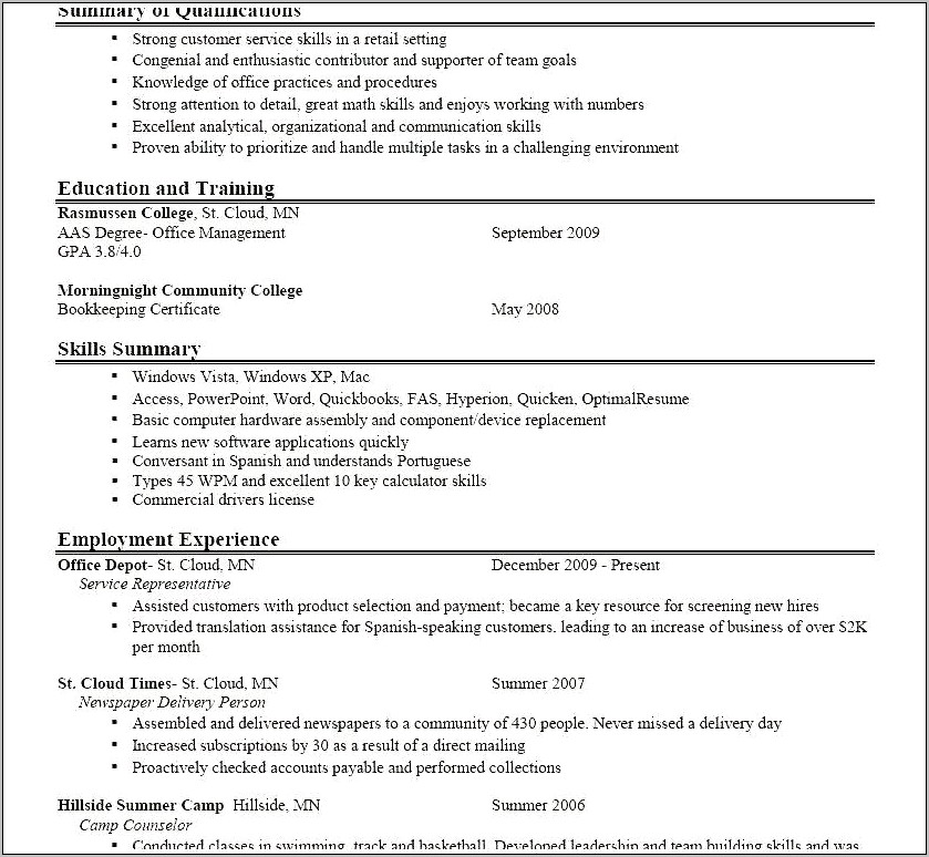 Resumes Samples For Someone Who Never Worked