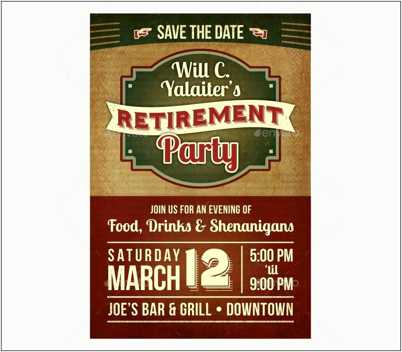 Retirement Party Flyer Template Word Free