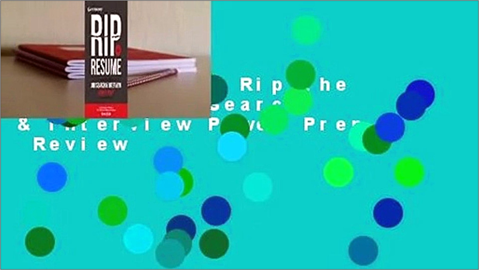 Rip The Resume Job Search & Interview Power Prep