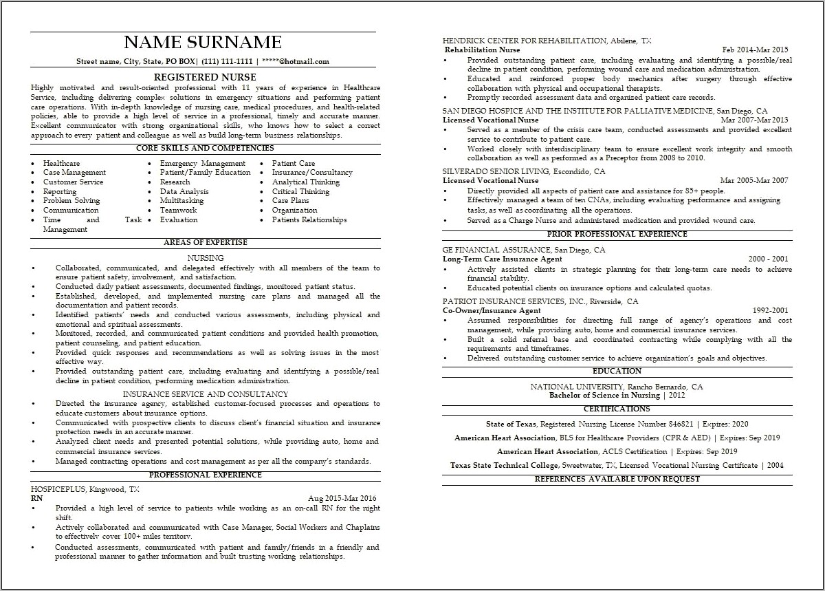 Rn Case Management Certified Sample Resume