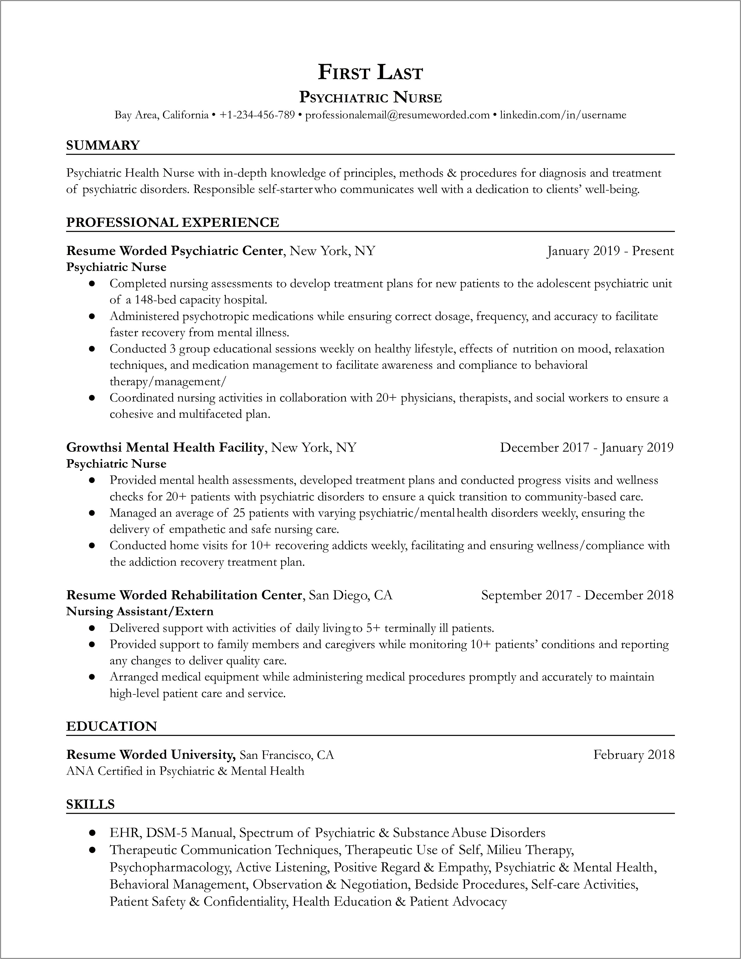 Rn Resume Example For Women's Clinic