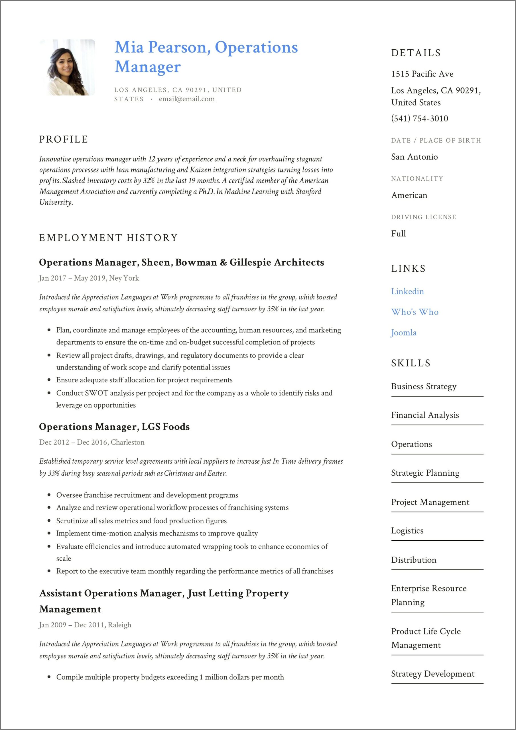 Roles Of A Department Manager For Resume