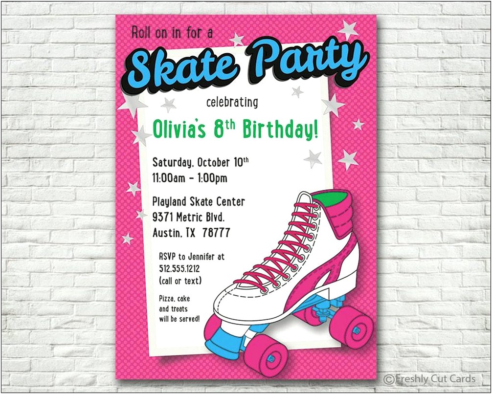 Roller Skating Birthday Invitations Templates Free