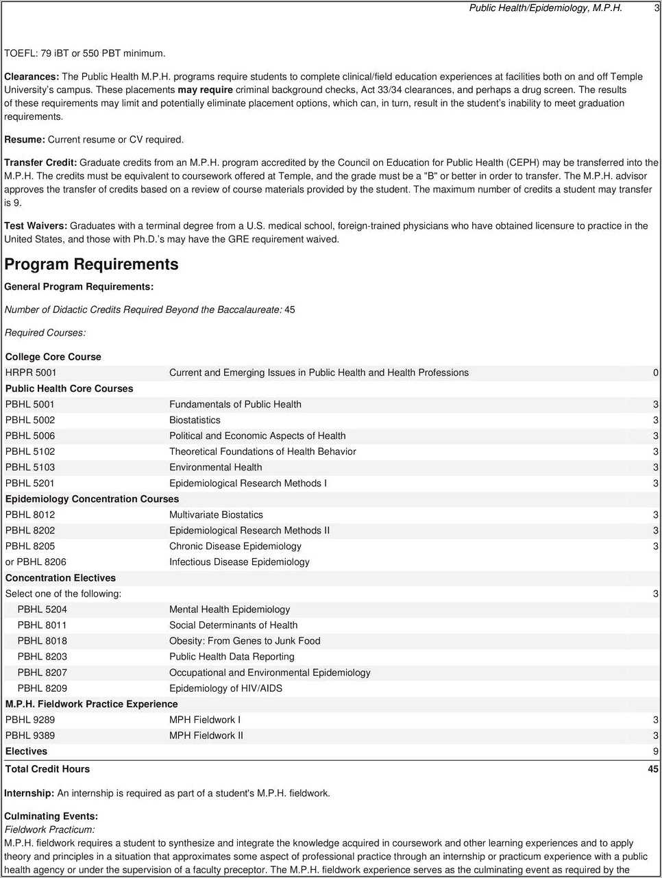 Rollins School Of Public Health Resume Guide