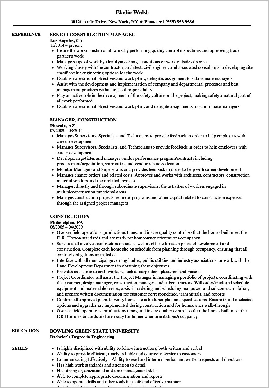 Safety Training Examples For Construction Resume