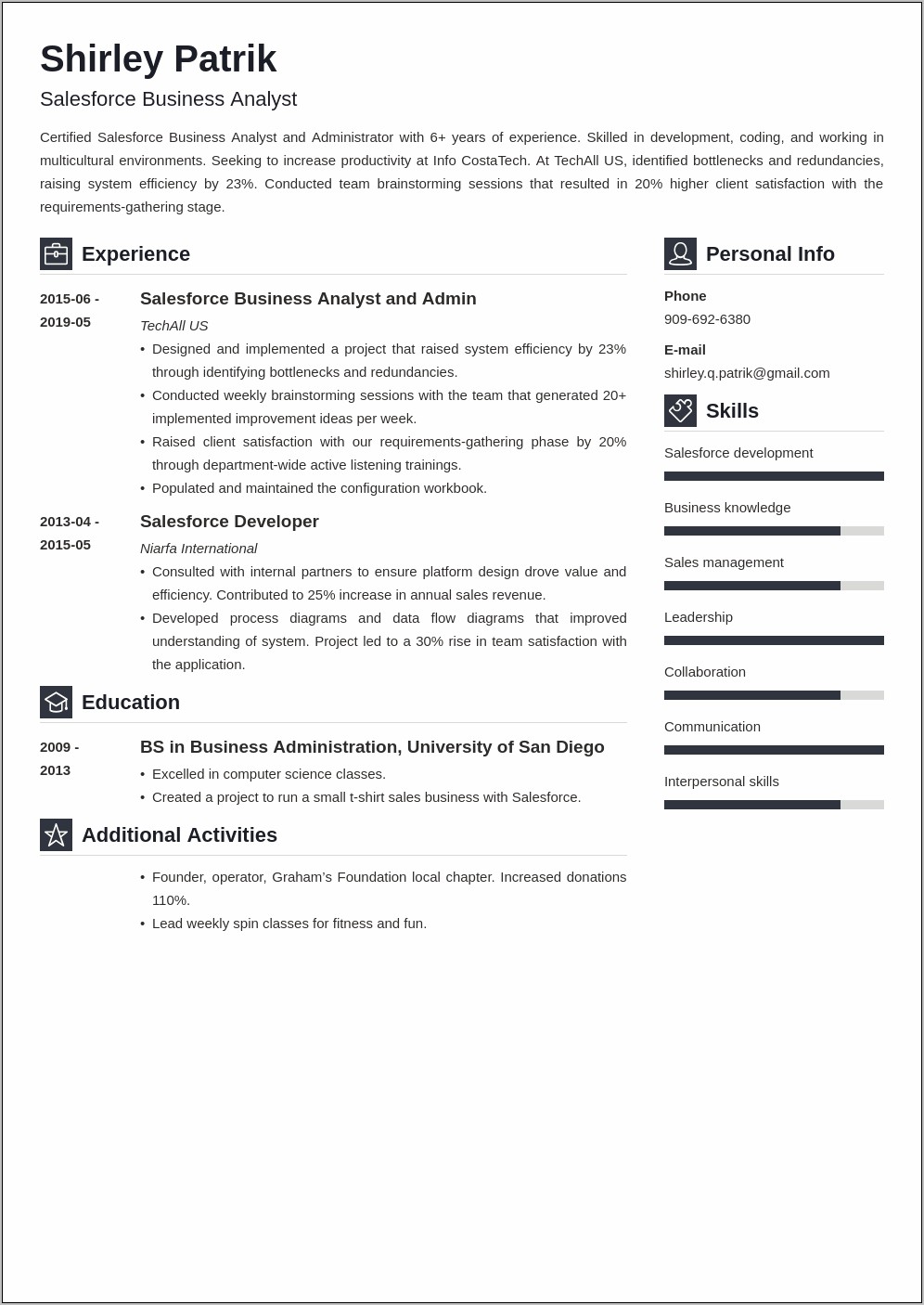 Salesforce Resume For 4 Years Experience