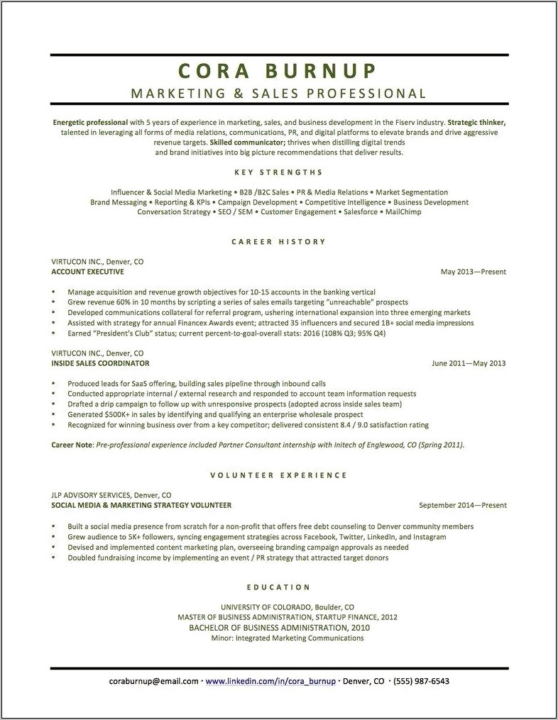 Sample Business Resume For Attorney Career Change
