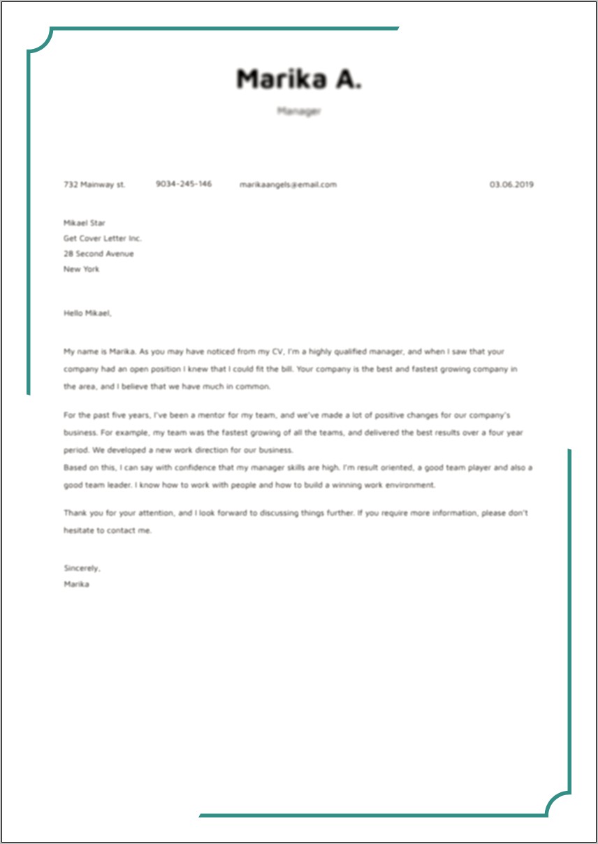 Sample Cover Letter For Bartender Resume