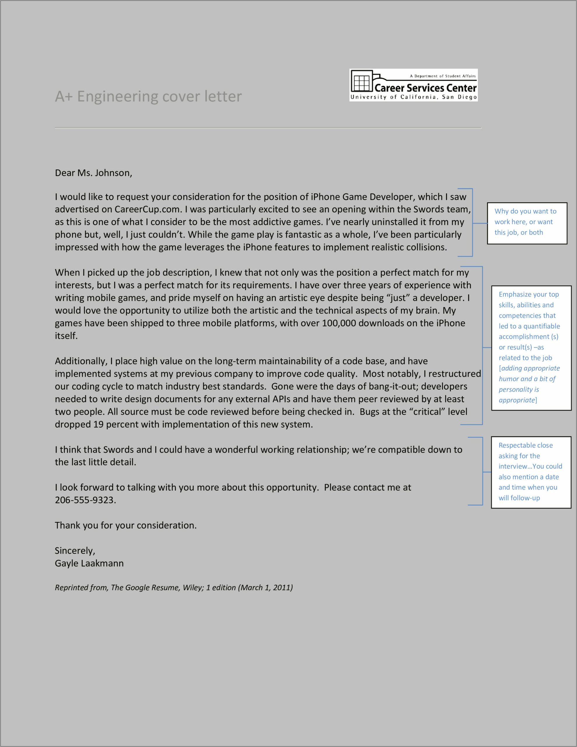 Sample Cover Letter For Job Resume Engineering