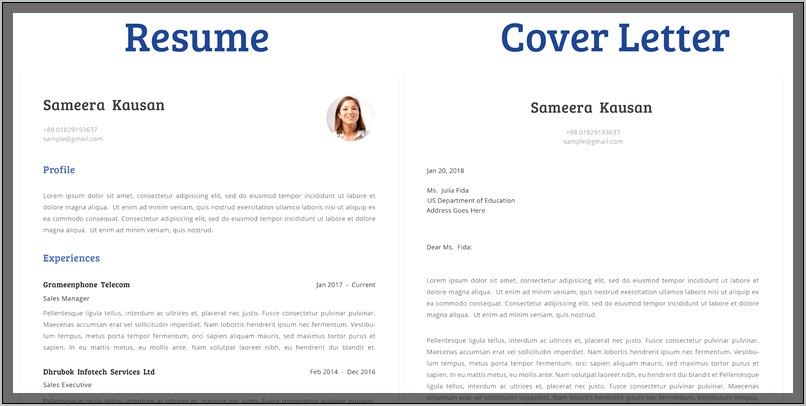 Sample Cover Letter For Resume Example