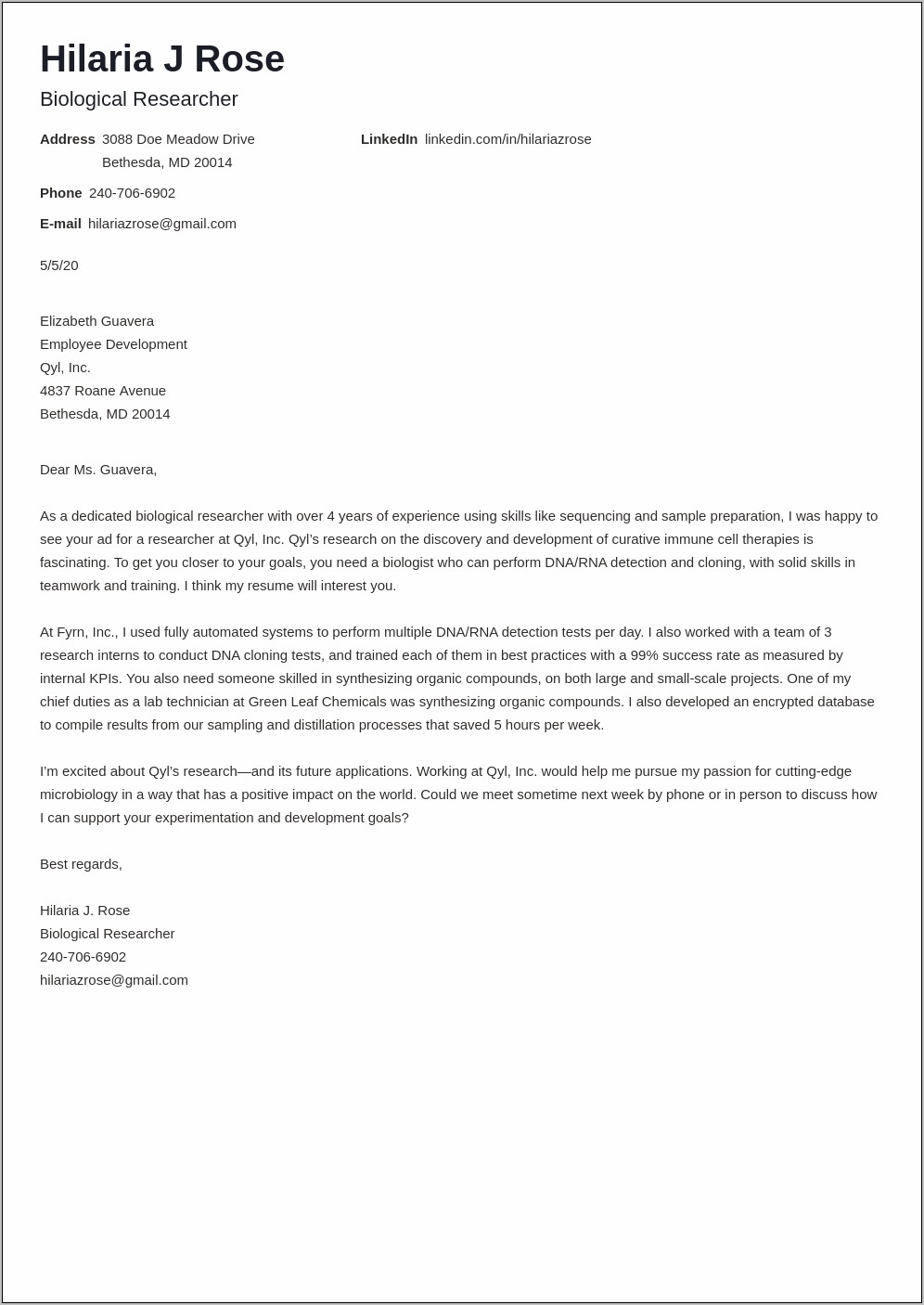 Sample Cover Letter For Resume Research Assistant
