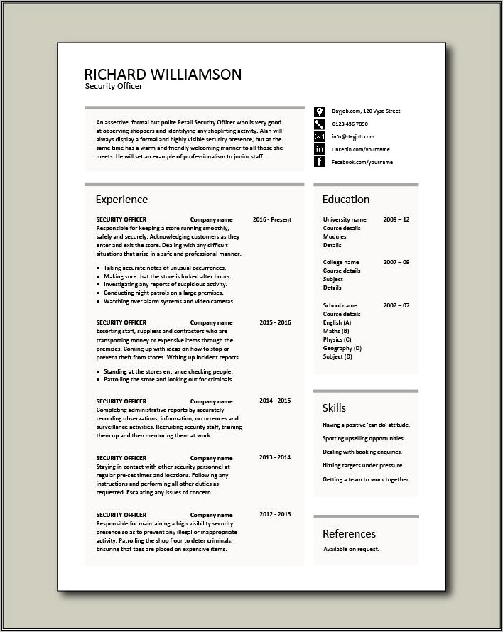 Sample Entry Level Cyber Security Resume
