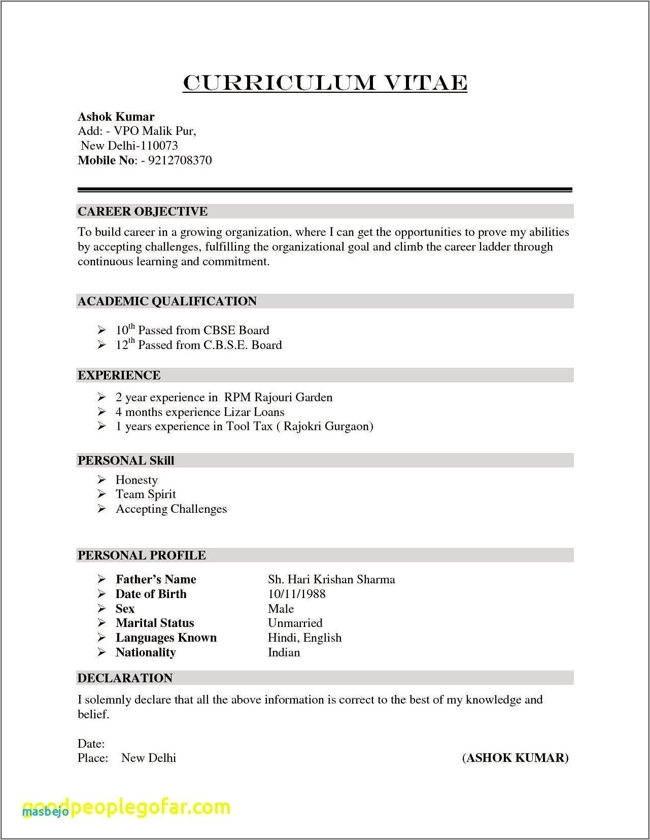 Sample Headlines For Resumes To Obtain