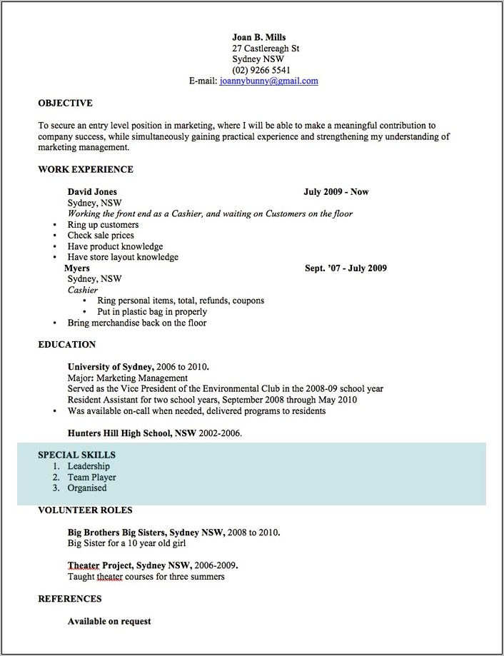 resume format for it professional
