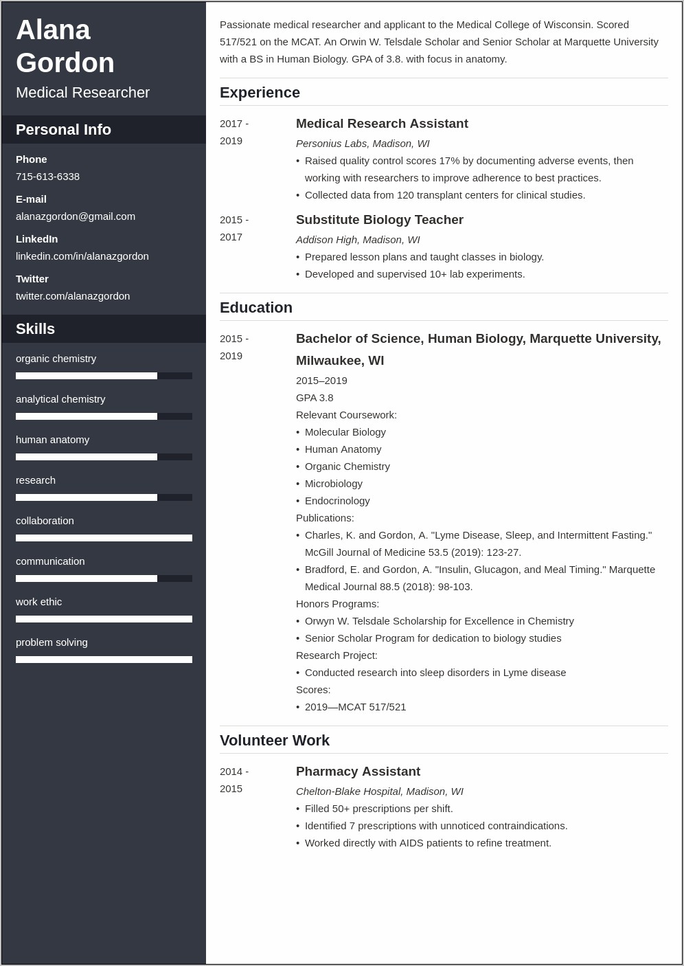 Sample Jhu Medical School Resume For Accepted Students